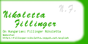 nikoletta fillinger business card
